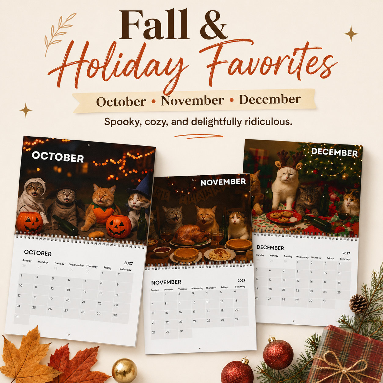 🔥Last Day 50% OFF 🍺🐱Drunk Cats 2027 Calendar