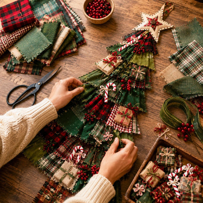 🎄Beginner-Friendly DIY Oversized Patchwork Christmas Tree Door Hanging Kit | Complete Kit with All Tools & Step-by-Step Guide Included 💕