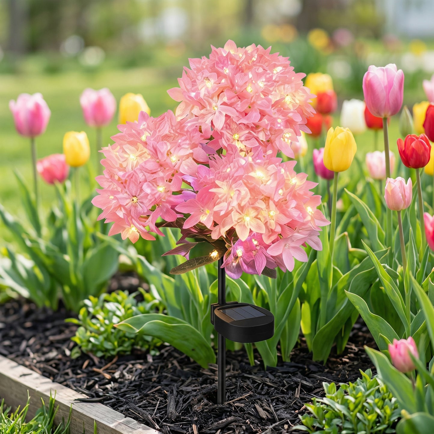 Waterproof Outdoor Solar-Powered Hydrangea Garden Light