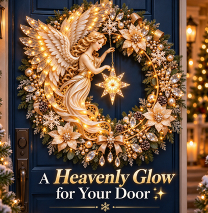 ✨🕊️ Christmas Angel LED Wreath Door Decor