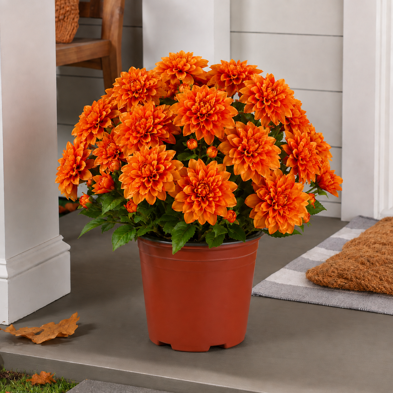 🍂❤️Vibrant Faux Dahlia Pot Filler