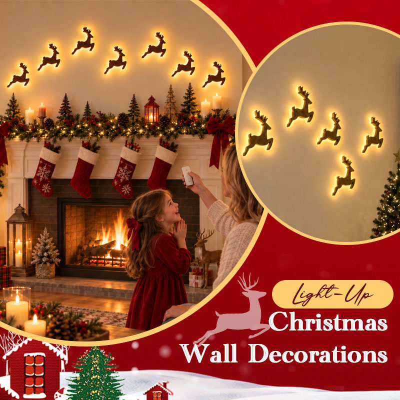 Glowing Christmas reindeer wall decoration