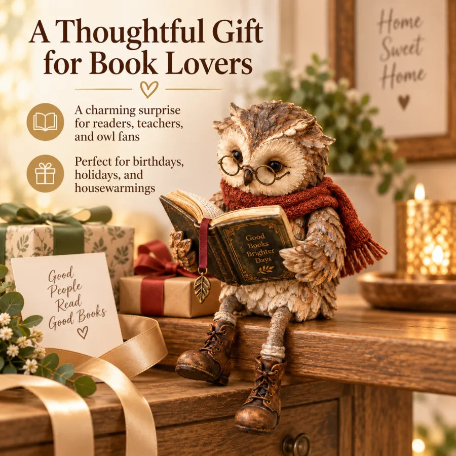 Reading Owl Figurine