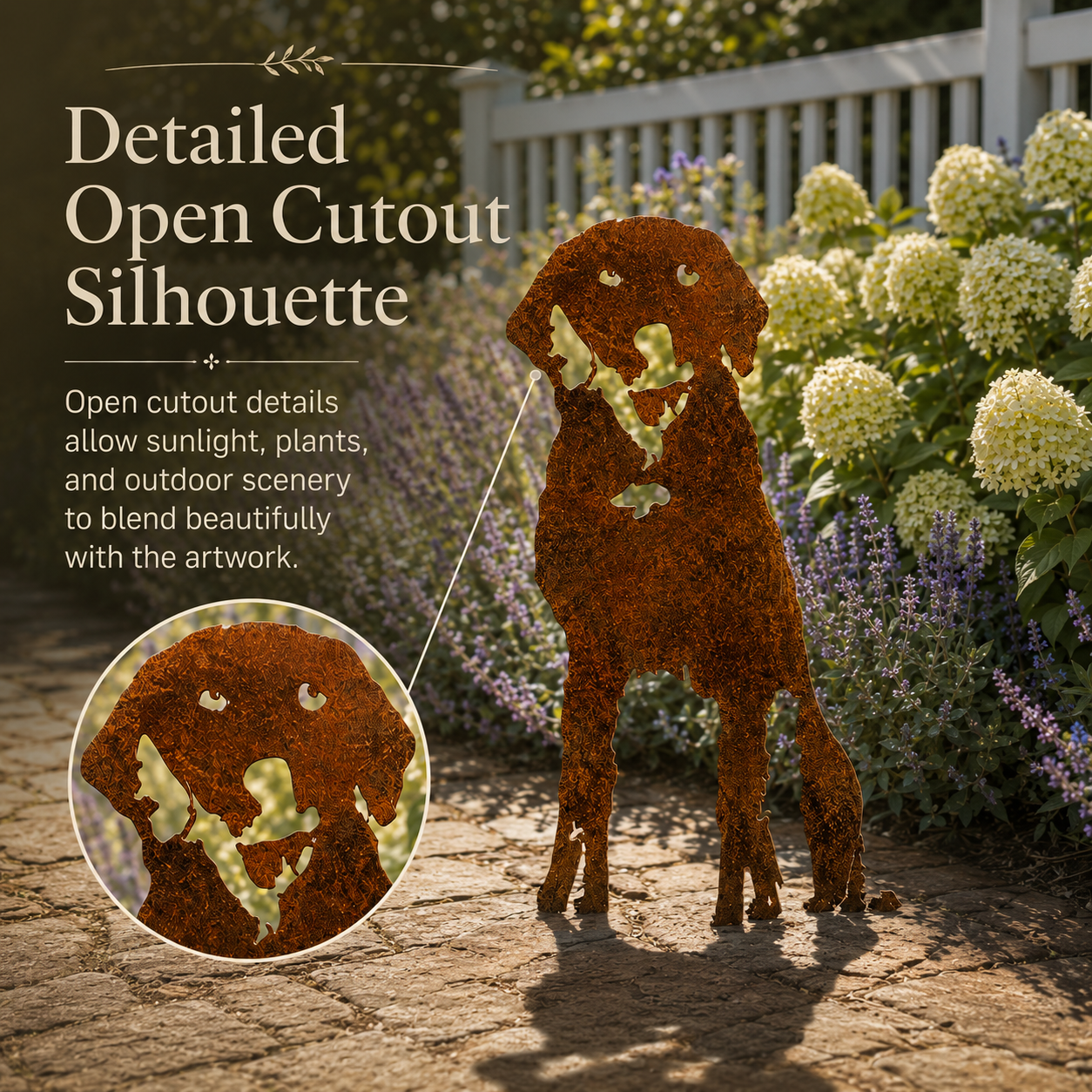 Open cutout dog garden silhouette