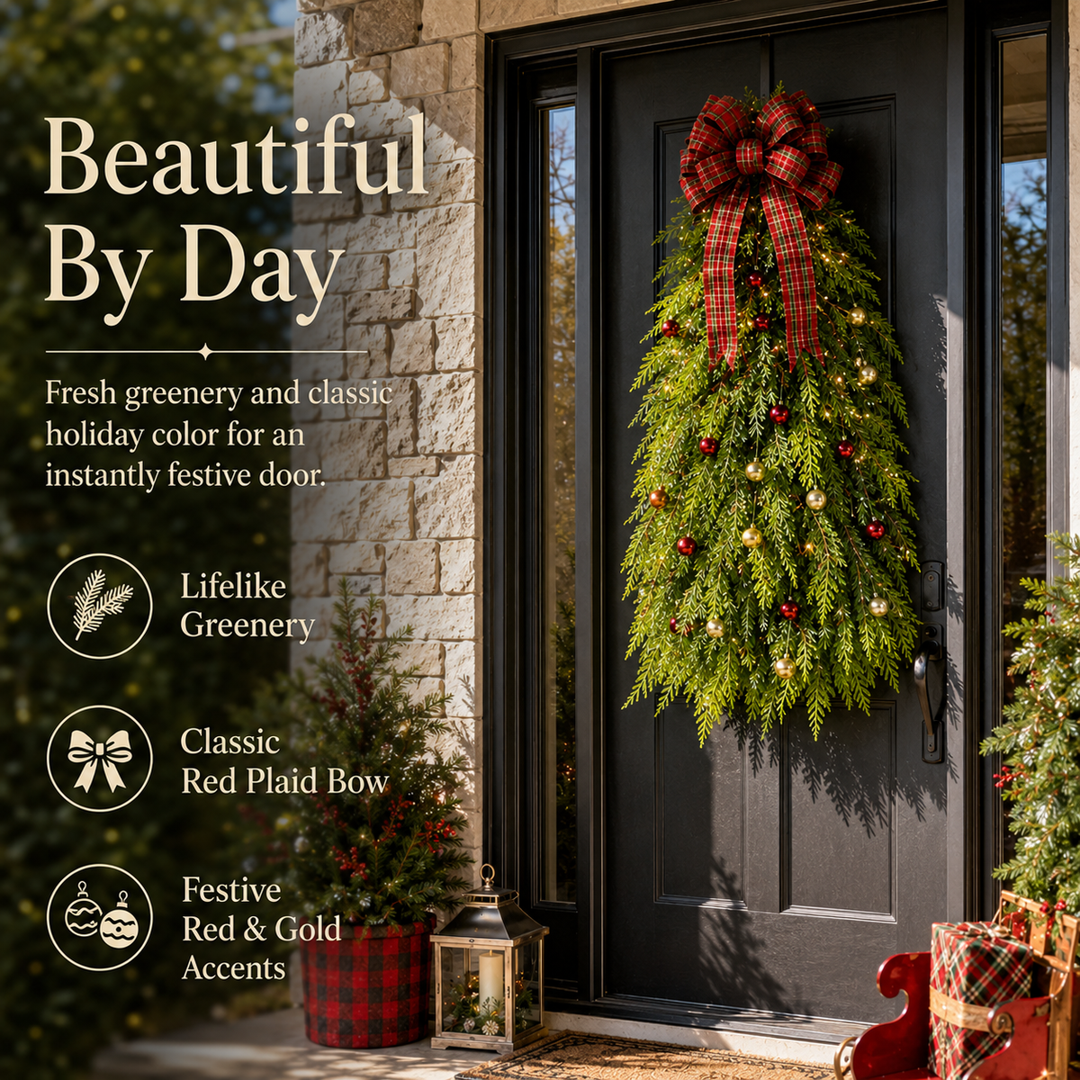🔥Christmas Sale 50% OFF 🎄Handmade Christmas Tree Wreath for Front Door
