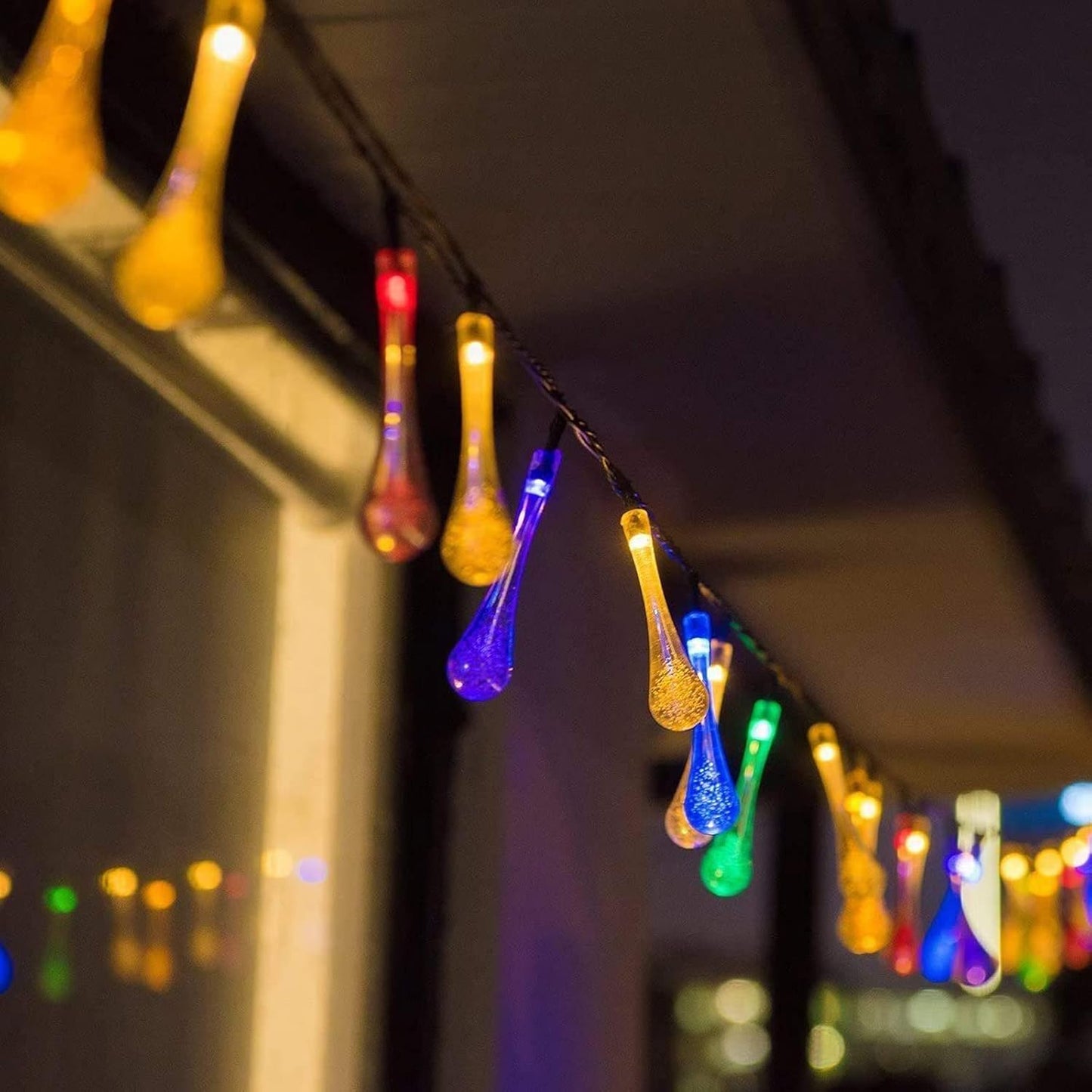 Solar Teardrop Bubble String Lights - 16.4 ft, 20 Multicolor Lights