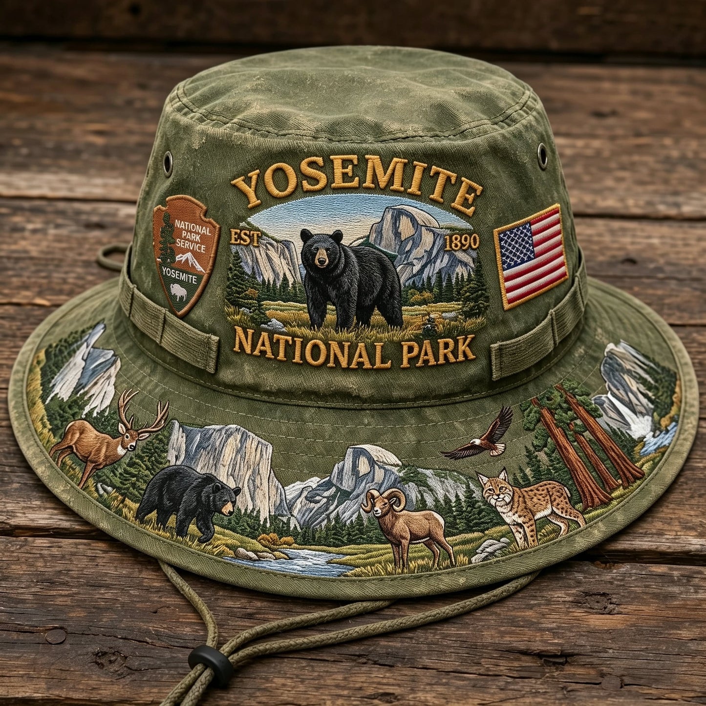 🏞️🐻 -Yosemite National Park Adventure Boonie Hat– Carry the Spirit of the Wild