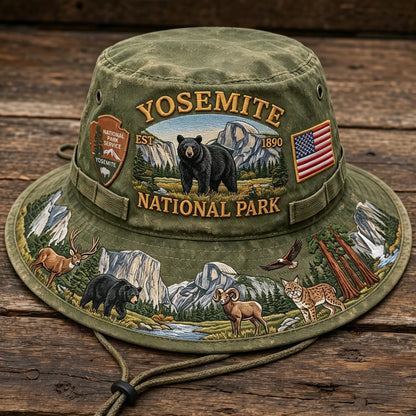 🏞️🐻 -Yosemite National Park Adventure Boonie Hat– Carry the Spirit of the Wild