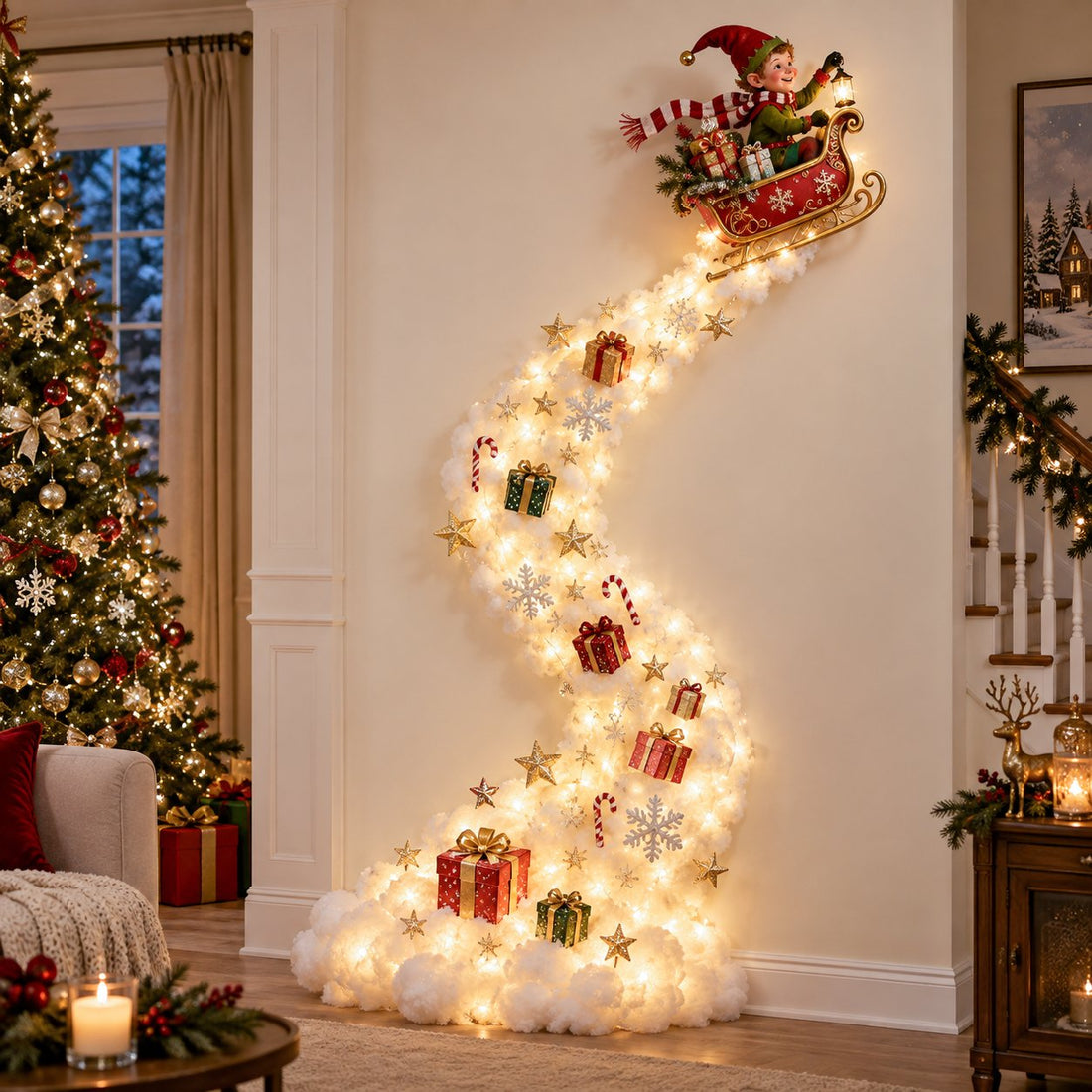 Christmas wall decor detail