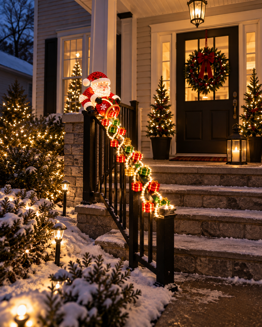 Santa railing decoration customer unboxing photo