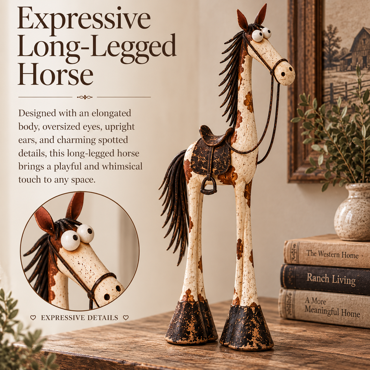 🤠🐴 Whimsical Western Cowboy & Horse Figurine Duo 🌵