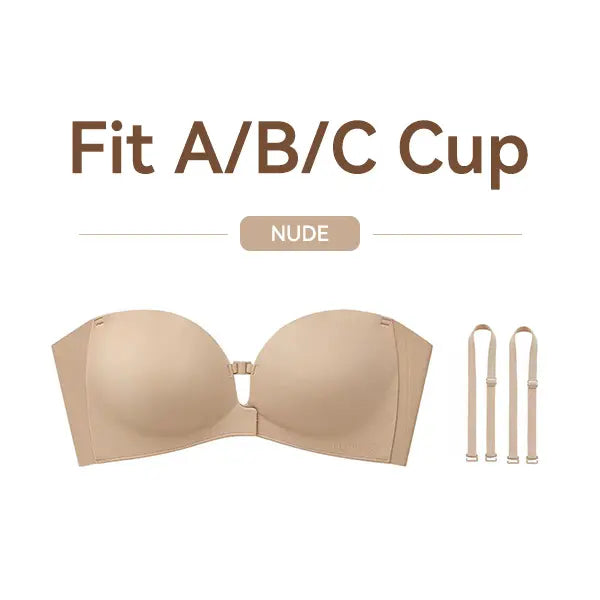 Stay-Up Strapless Front Closure Support Bra – No-Slip Lift & Smooth Side Fit