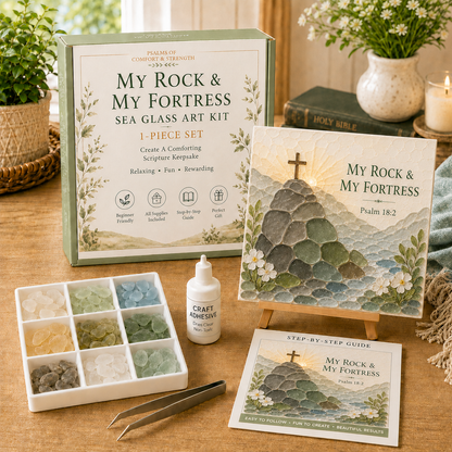 ✝️ Psalms of Comfort & Strength Sea Glass Art Kit
