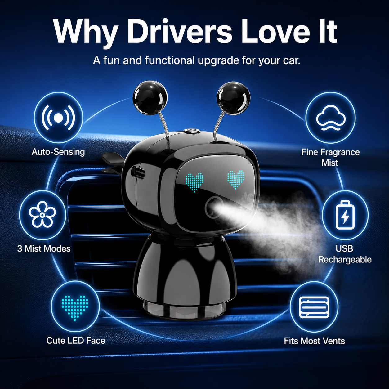 Robot car diffuser key features