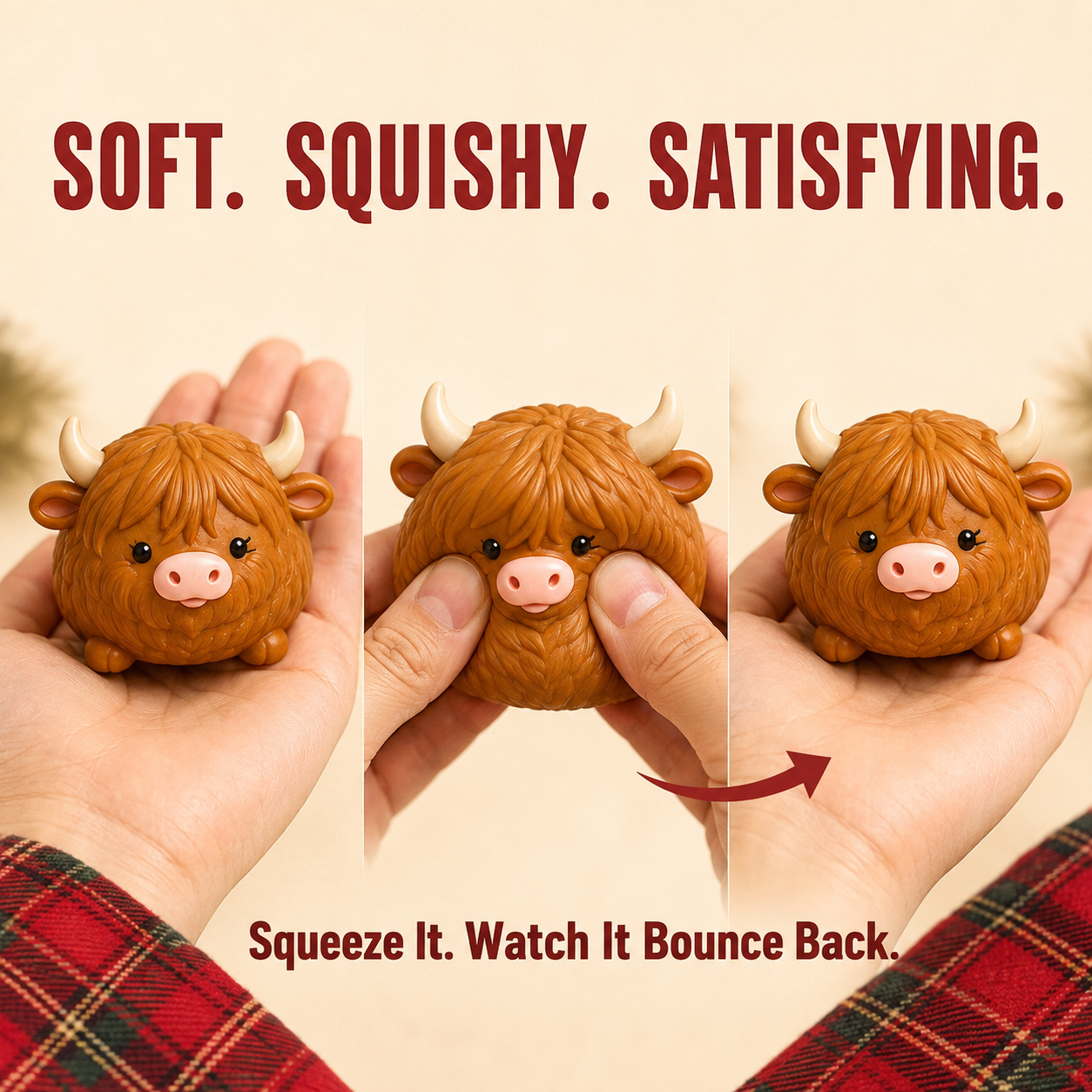 Highland Cow Harvest Herd Squishy Set