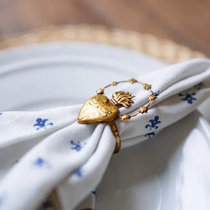 Catholic Devotional Napkin Rings – Sacred Heart, Virgin Mary & Jesus Table Décor