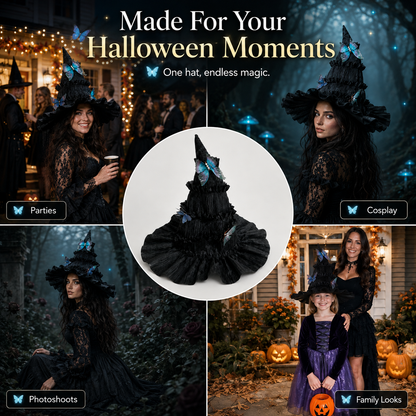 One Hat, Endless Magic – Enchanted Butterfly Witch Hat for Moms & Little Witches