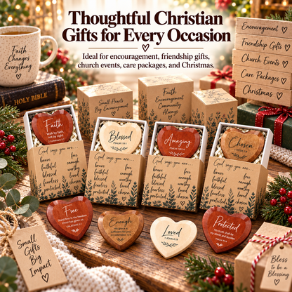 Christian Pocket Heart Gift Set – 12 Meaningful Gifts of Faith & Encouragement