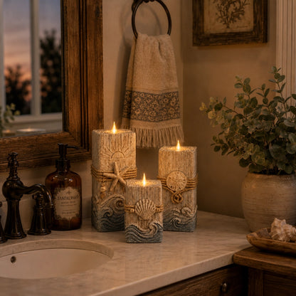 Coastal Glow LED Candle Set