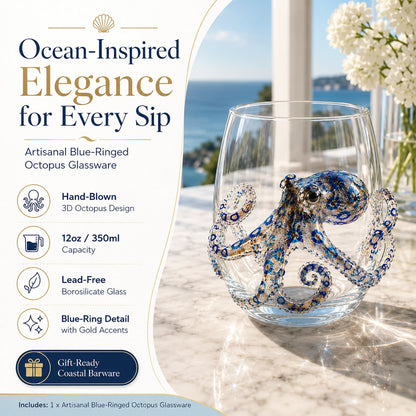 🐠✨ Handcrafted 3D Ocean Animal Glassware🐙Turn Every Sip into an Ocean Adventure