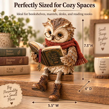 Reading Owl Figurine