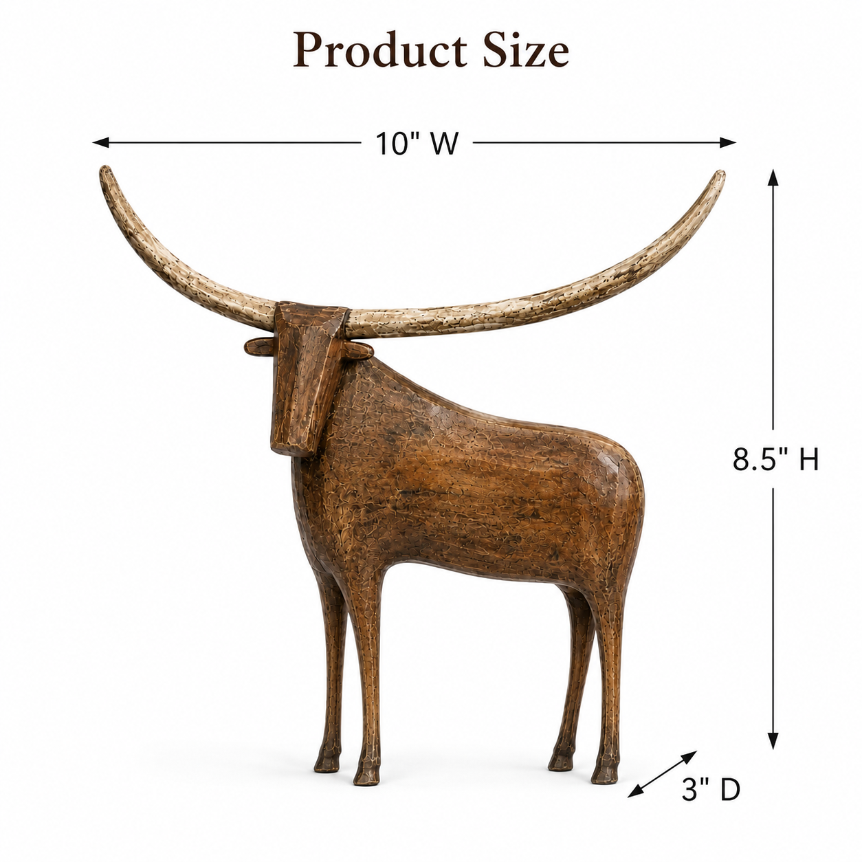🐂Vintage Longhorn Bull Sculpture