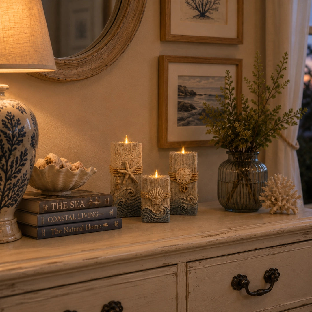 Coastal Glow LED Candle Set