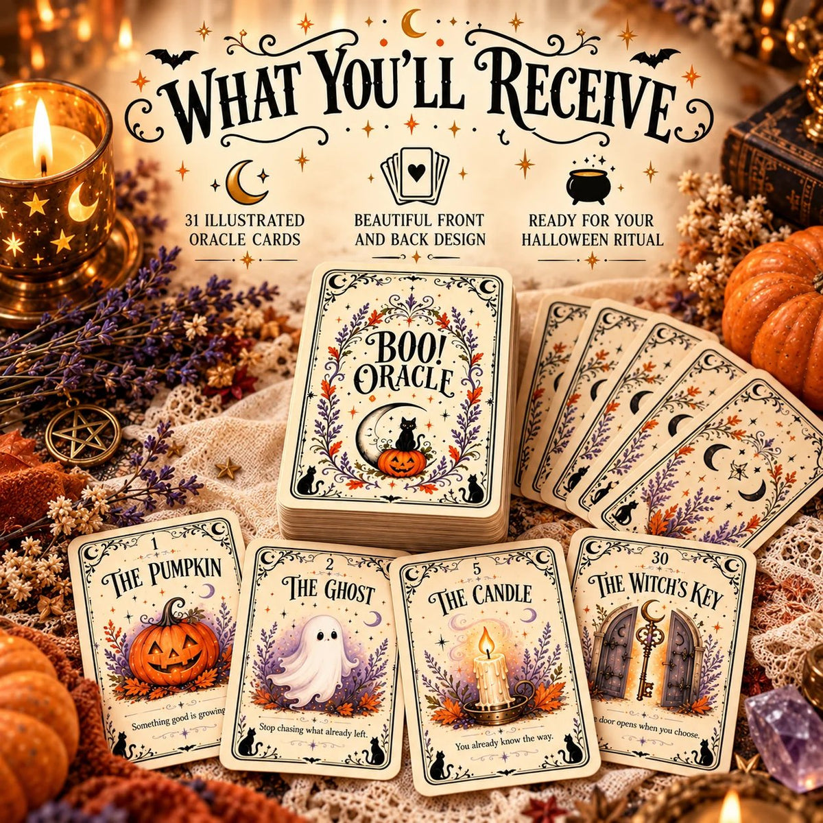 🎃 🔮31 Nights of Halloween™ Oracle Deck | 31 Daily Spooky Messages for October