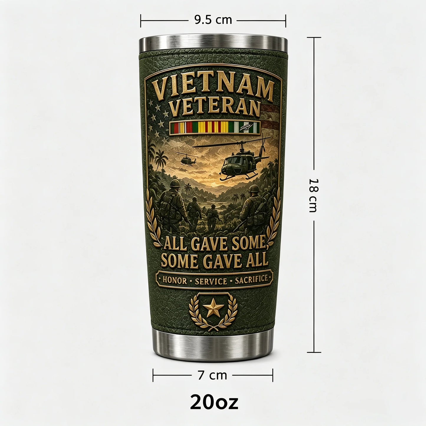 🔥 🇺🇸 Vietnam War Veteran Commemorative Travel Tumbler
