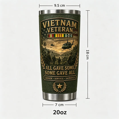 🔥 🇺🇸 Vietnam War Veteran Commemorative Travel Tumbler