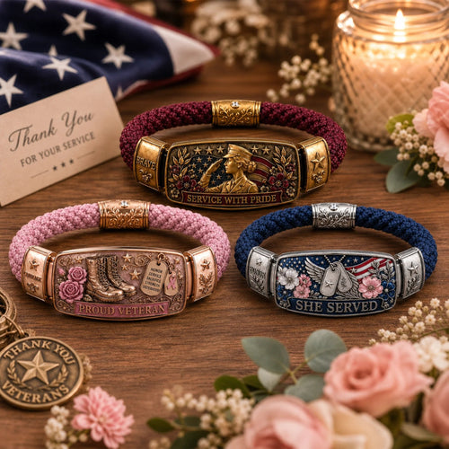 💙🎖️ She Served. She Sacrificed. She Inspires. | Women's Veteran Keepsake Bracelet