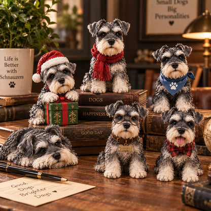 24 Days of Mini Schnauzer Magic – 24-Piece Dog Figurine Surprise Countdown Collection, Cute Christmas Gifts for Schnauzer Lovers