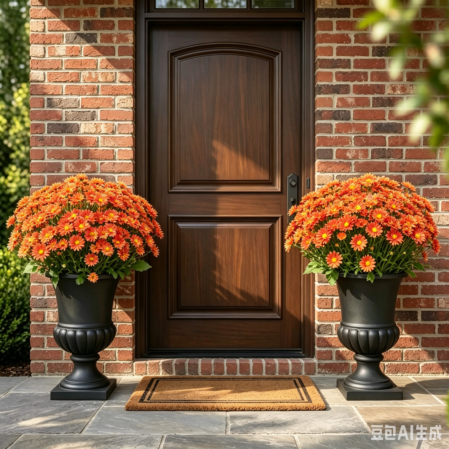 🌼Artificial Outdoor Sunset Mums Flowers - UV resistant, Waterproof, Windproof