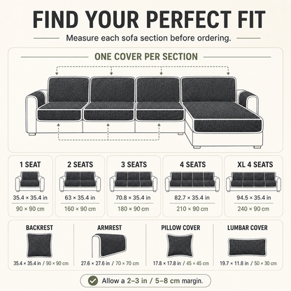 Removable Sofa Cover, Non-Slip Polyester