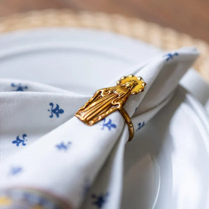 Catholic Devotional Napkin Rings – Sacred Heart, Virgin Mary & Jesus Table Décor