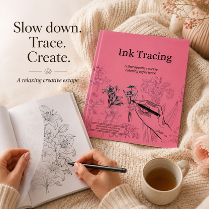 Beginner-Friendly 💕 Ink Tracing – A Relaxing Reverse Coloring Experience
