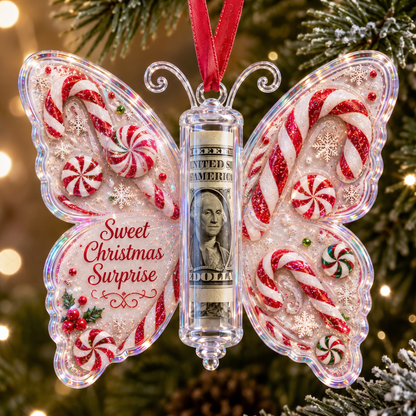 🦋 Butterfly Christmas Money Gift Ornament