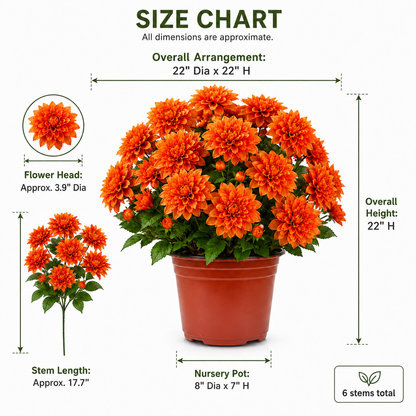 🍂❤️Vibrant Faux Dahlia Pot Filler