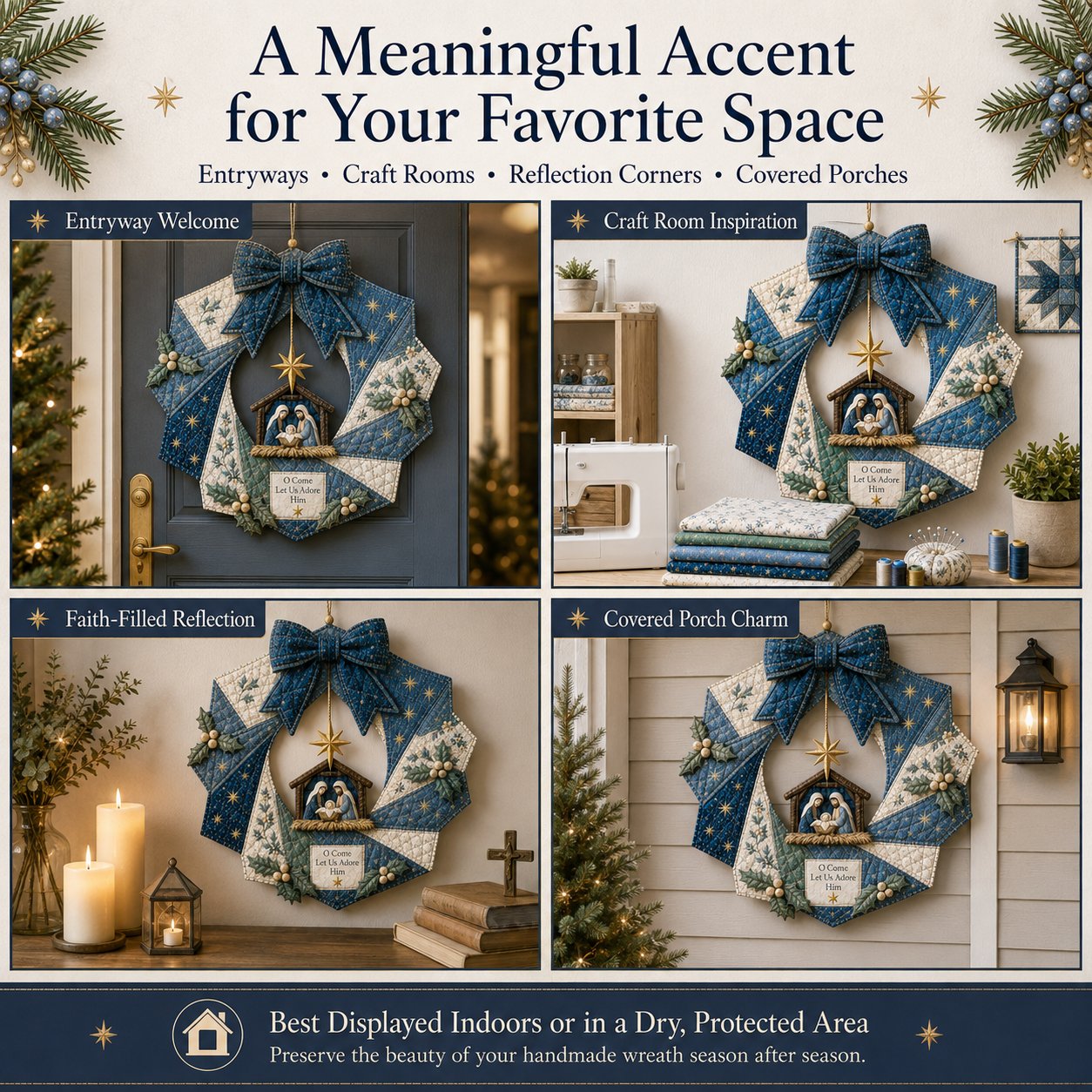 🔥HOT SALE🔥🎄Beginner-Friendly DIY Christmas Fabric Wreath Kit Collection | Complete Kit with Coordinated Fabrics, Wreath Materials & Step-by-Step Guide Included 💕