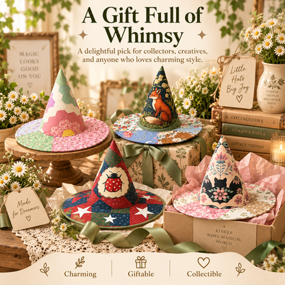🔥Last Day 49% OFF - 🧙‍♀️ ✨ Quilted Patchwork Witch Hat – Choose Your Magical Pattern