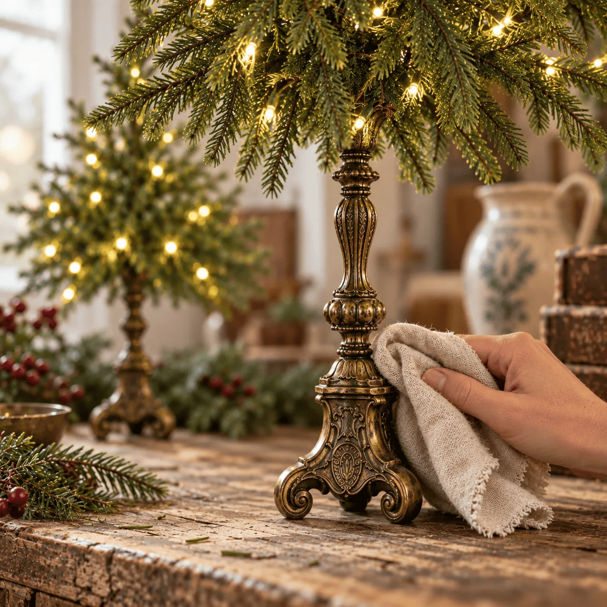 Vintage Lighted Norfolk Pine Trees