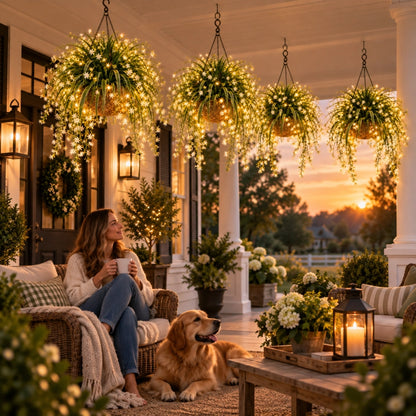 ✨ Blooming Fairy Light Hanging Basket