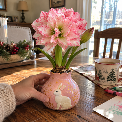 Grow Your Own Amaryllis – Blooming Gift Pot with Decorative Animal Vase