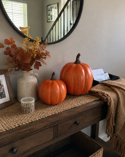 Lighted Starry Night Glass Pumpkin Set
