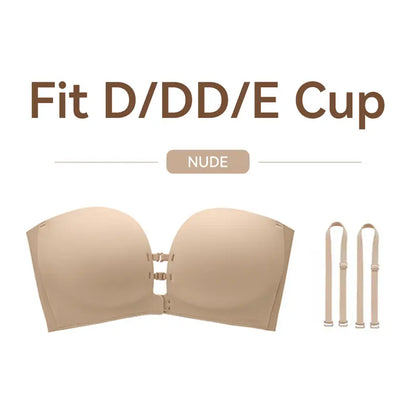 Stay-Up Strapless Front Closure Support Bra – No-Slip Lift & Smooth Side Fit