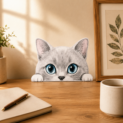 Peeking Cat Shelf Sitter Decor