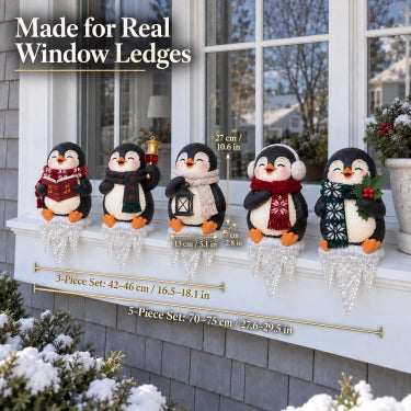 Lighted Penguin Icicle Window Ledge Set image 24