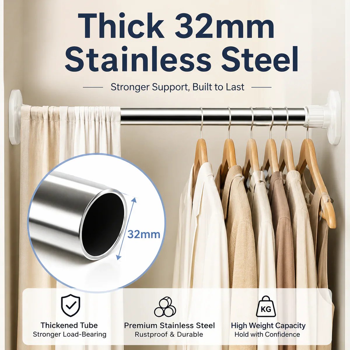 🔥LAST DAY 49% OFF🏠Drill-Free Adjustable Rod