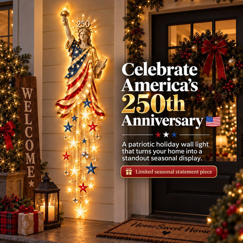 🇺🇸🗽 Liberty 250 Starfall Wall Glow – Patriotic Anniversary Lighted Keepsake