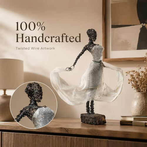 ✨Wire Female Ballet Sculpture | Unique Handcrafted Art Ornament, Elegant Decor for Living Room & Art Lovers